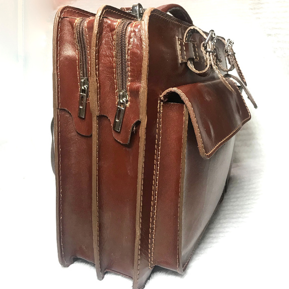 New Sharo Genuine Italian Leather Laptop Briefcase - Picture 8 of 8